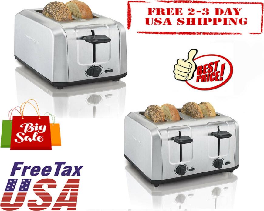 Toaster,Stainless Steel The Best Selling Brushed Stainless Steel 2&4 Slice Toast