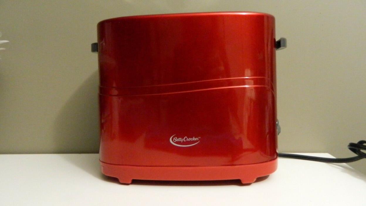 Betty Crocker Red Metallic 2 Slice Multi Function Toaster 5 settings BC-2630CMR