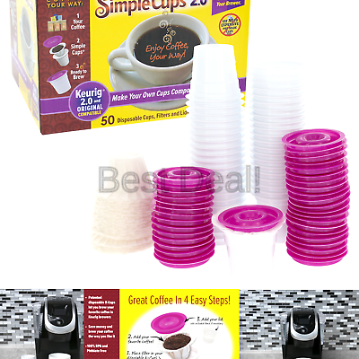 Disposable Cups for Use in Keurig 2.0 Brewers - 50-2.0 Cups, Lids, and Filter...