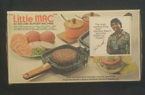 Vintage LITTLE MAC 60 second joe namath hamburger burger cooker machine