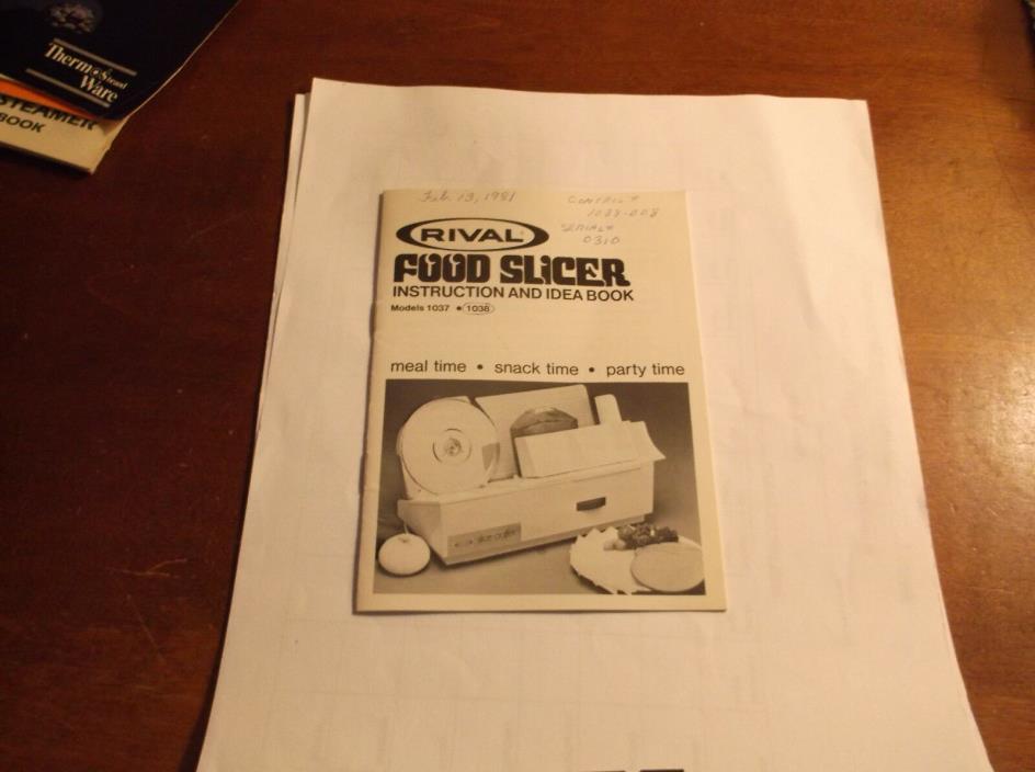 Vintage Rival Food Slicer Instruction and Idea Book, 1979