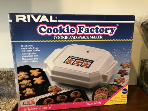 NIB VINYAGE USA RIVAL COOKIE FACTORY AND SNACK MAKER NO OVEN NEEDED EASY FUN