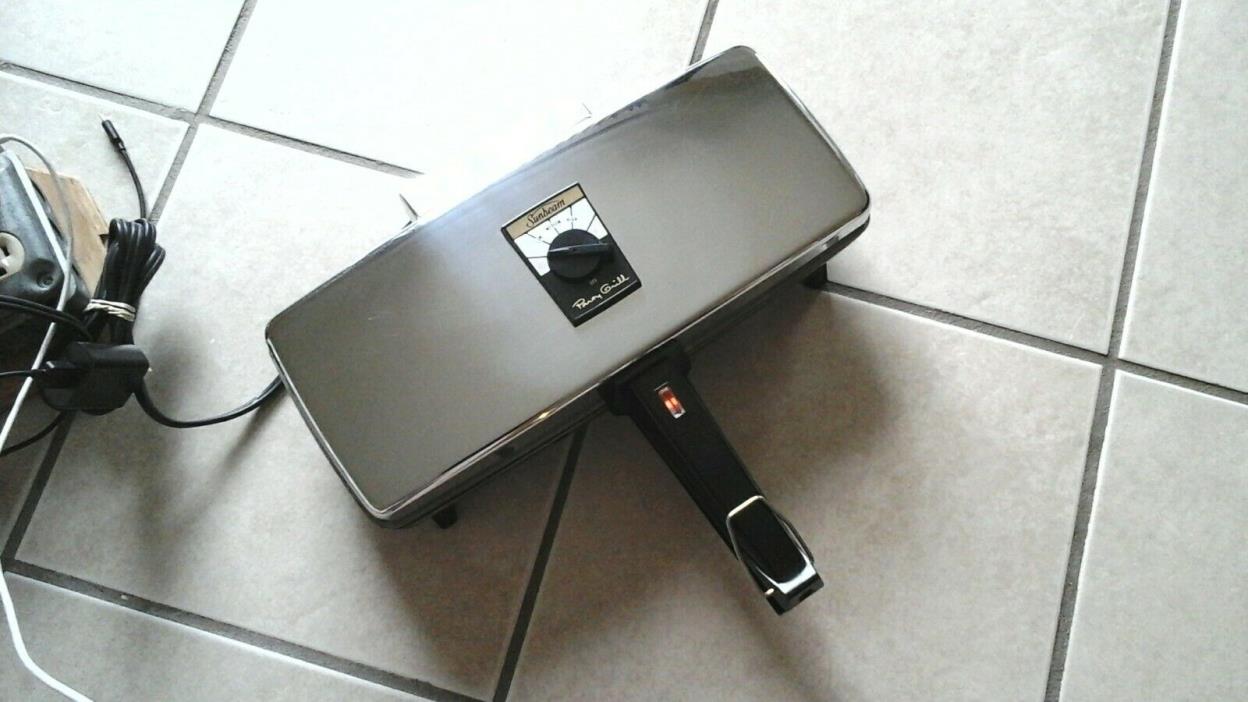 Vintage Sunbeam Party Grill Sandwich Snack Maker Iron Grill Chrome Model 870