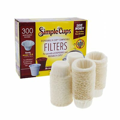 SIMPLECUPS Disposable Filters for Use in Keurig Brewers- 300 Replacement Sing...
