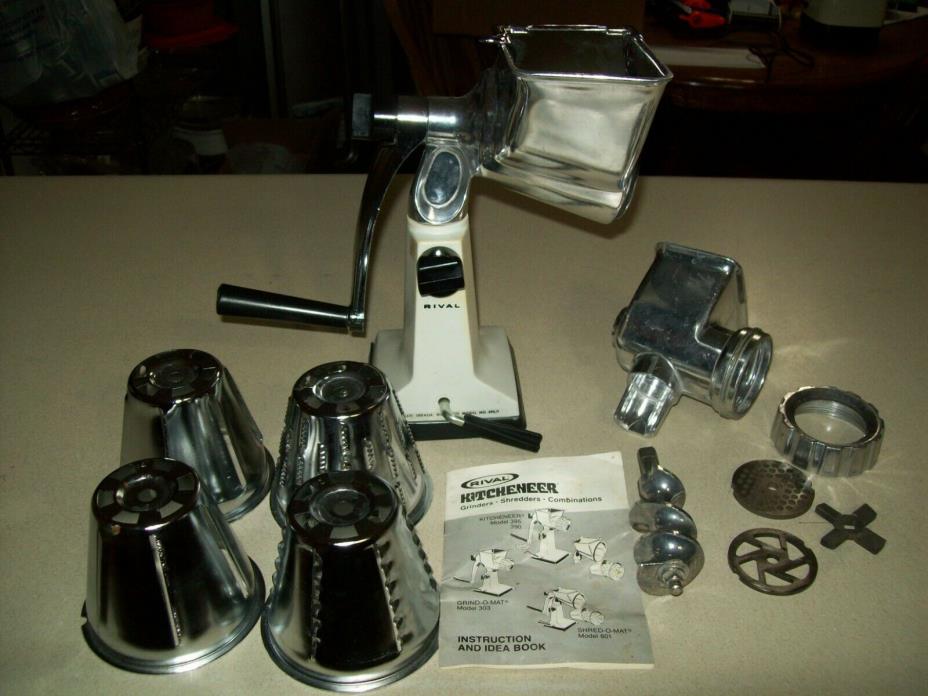 RIVAL KITCHENEER SHRED O GRIND O MAT COMBO MODEL 390 395 5 CONES FOOD PROCESSOR