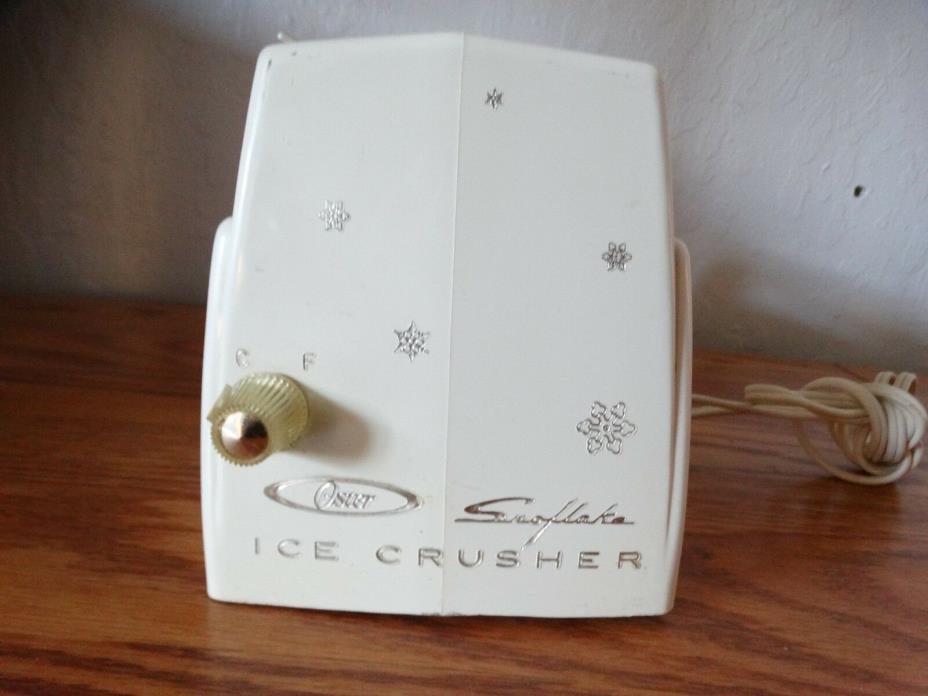 Vintage OSTER Ice Crusher Snoflake USA Electric Silver Snowflakes NO TRAY