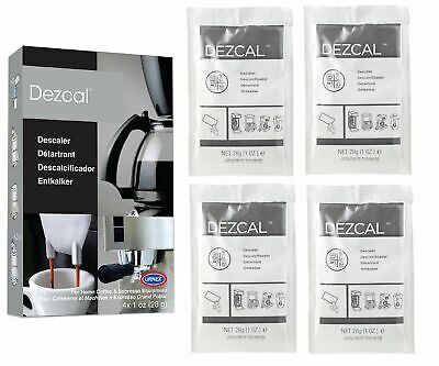 Urnex Dezcal Coffee and Espresso Descaler and Cleaner - 4 Uses - Activated