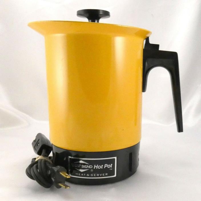 West Bend HOT POT 3255 Heat & Server 36oz Gold Electric Kettle ~ Made in the USA