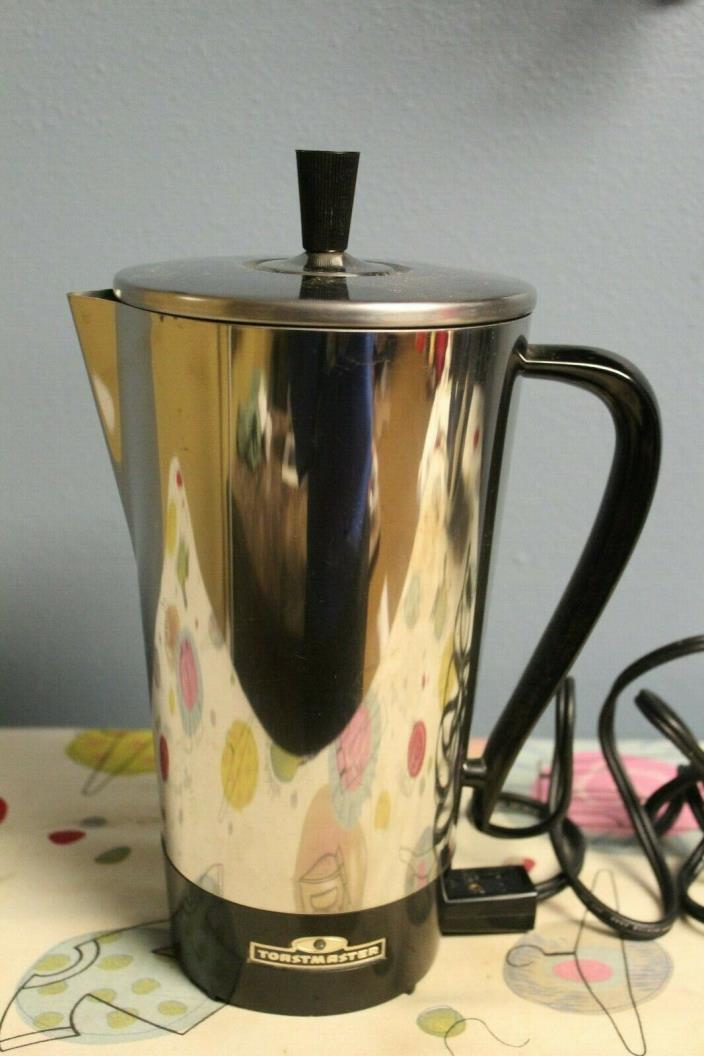 Vintage Toastmaster Percolator Coffee Pot Maker Chrome Model 501-WORKING-EX COND