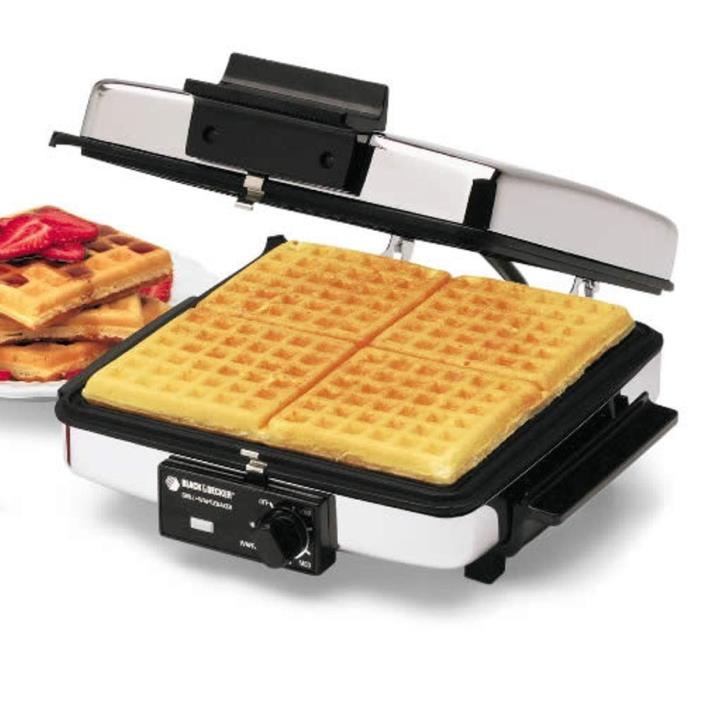 Waffle Baker Grill Meat NonStick Resistant Ready Light Indicator