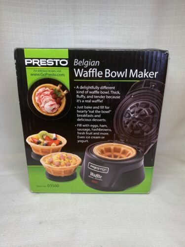 (AX1) Presto Belgian Waffle Bowl Maker Kitchen Breakfast Brunch Dessert Cookware