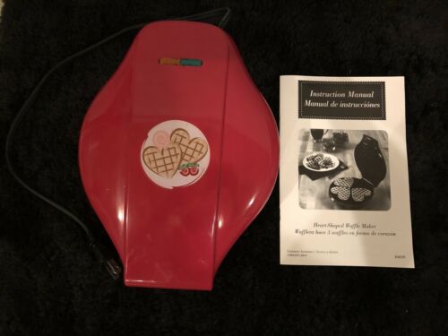 Heart Waffle Maker with instruction booklet
