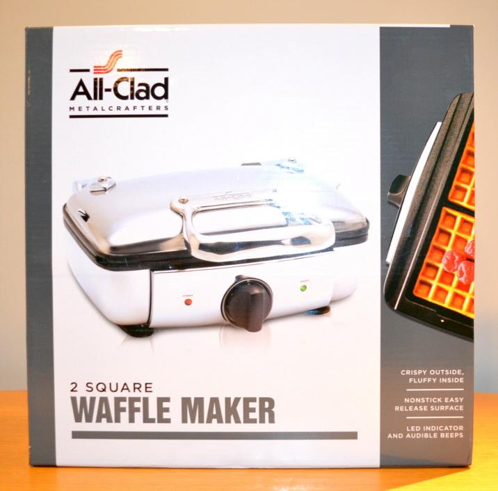 ALL-CLAD Metalcrafters 2 Square Belgian Waffle Maker #WD700262 - BRAND NEW
