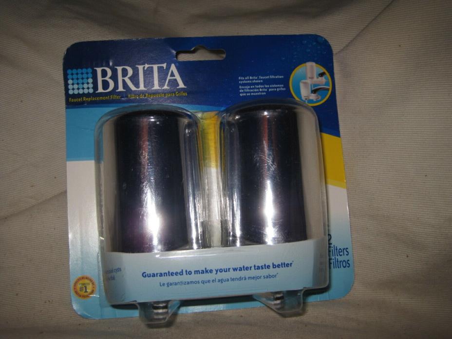 2 Pack Chrome Brita Water Faucet Replacement Filters fits FF-100 & OPFF-100 NEW
