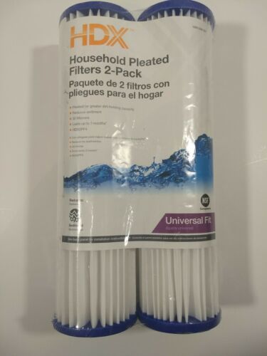HDX HDX2PF4 Pleated Household Water Filters 2 pack Reduces Sediment