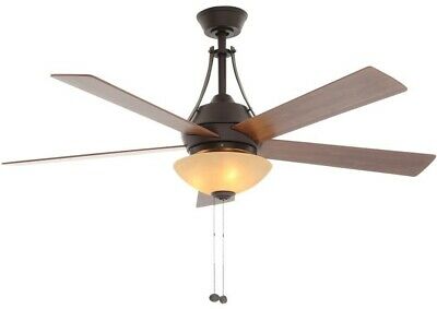 Hampton Bay Everbilt 54 in. Indoor Oil-Rubbed Bronze Ceiling Fan Light Kit New