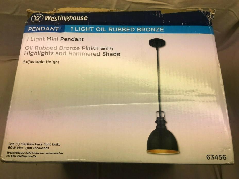 Westinghouse6345600 OneLight Mini Pendant Industrial Hammered Oil Rubbed Bronze