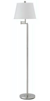 Andros Metal 150W Swing Arm Floor Lamp in Brushed Steel [ID 76910]