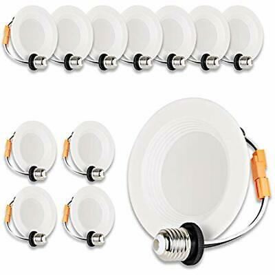 Housing & Trim Kits 12 Pack 4 Inch LED Recessed Downlight, 10W 700LM Triac Can