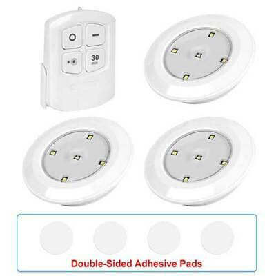 3x 5SMD Cordless LED Night Light Battery-Powered Cabinet Wall Remote Control US