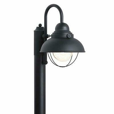 Sea Gull Lighting 8269-12 Sebring One-Light Post Lantern, Seeded, Black - NEW