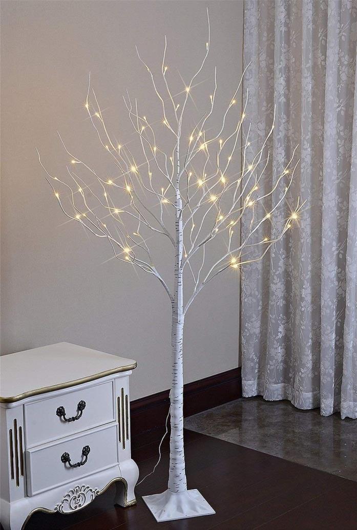 Artificial Tree Lightshare 6 Feet Lighted Birch Tree, 72 LED Lights