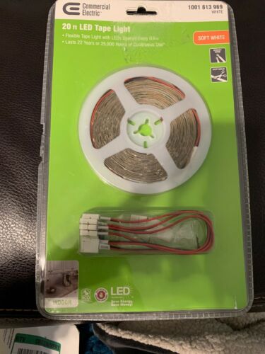 Commercial Electric 20 ft. Indoor LED Soft White Tape Light 17067 (1001813969)