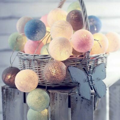 LED Cotton Ball String Lights Valentine's Day Party Wedding Home Room Decor 1.5M