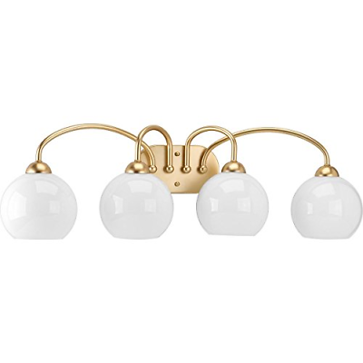 Progress Lighting P300087-078 Carisa Four-Light Bath, Vintage Gold