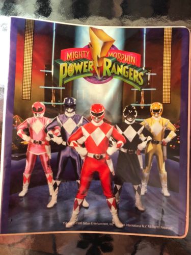 Mighty Morphin Power Rangers Vintage 1993 Folder for 3 ring binder RARE