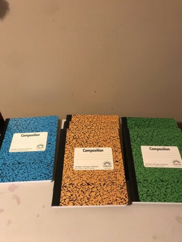 COMPOSITION BOOK LOT OF 6 100 SHEETS WIDE RULE 9 3/4