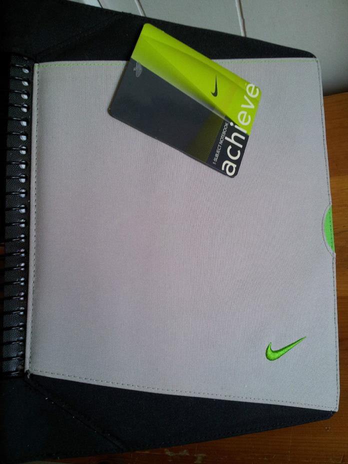 New! NIKE ACHIEVE NEON GREEN Notebook Binder Folder Journal Work Log Book Diary