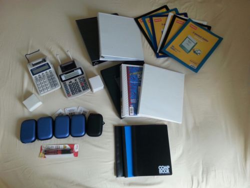 Lot of 22 Back to School, Office Supplies, Binders Calculators Folders Notebooks