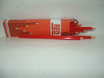Qty 12 Non-Toxic Real WOOD New RED Checking PENCILS 1 box of 12 all the same