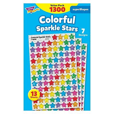 Trend Enterprises Sparkle Stars Stickers - 1/4 to 1/2 inches - Set of 1,300 -...