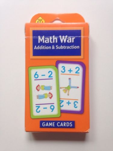 Math War Addition & Subtraction Flash Cards Game Cards School Zone 2006