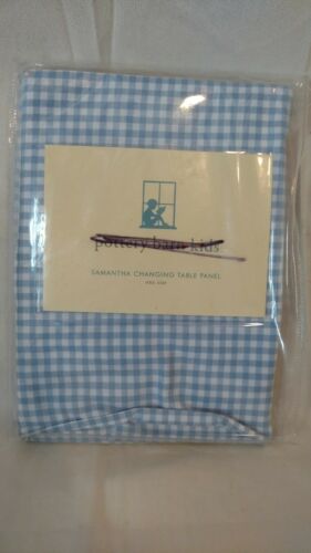 NEW Pottery Barn Kids Blue Gingham 2 Curtain Panels for Samantha Changing Table