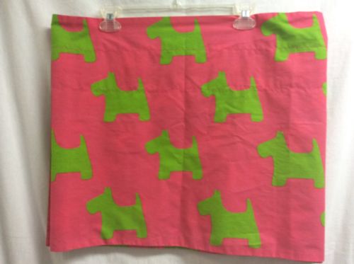 Valance Scotty Dogs Green Pink Reversible 84L X 17w Preppy Girls Sorority P3