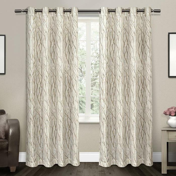 Exclusive Home Curtains Oakdale Sheer Grommet Top Window Curtain Panel Pair,...
