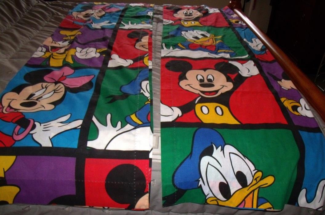 vintage diseny mickey and minnie mouse curtains panels one pair