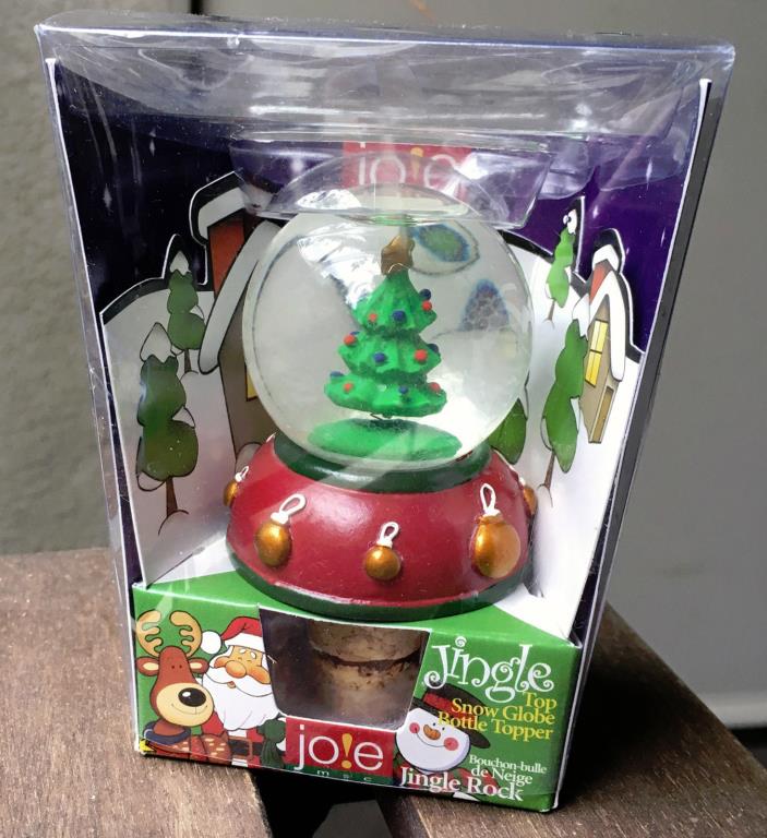 Joie Christmas Tree Snow Globe Wine Bottle Stopper NEW