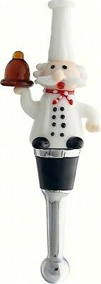Chef Cook Wine Bottle Topper Stopper Glass and Metal