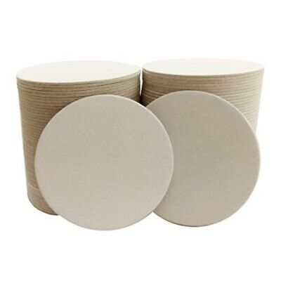 Inkfish and Co. 100 Pack 3.5 Inch Round Blank Coasters Off White Color Heavywei