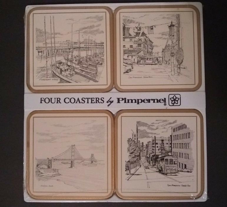 4 Four Pimpernel Coasters, San Francisco Landmarks, Made In England, Sealed