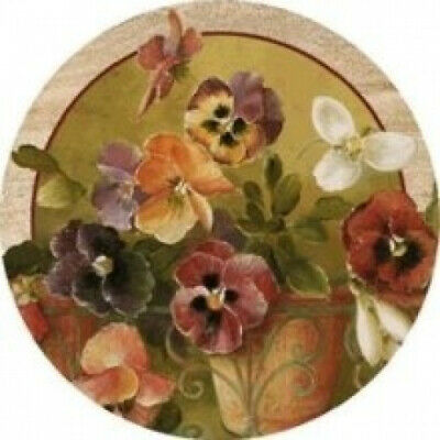 Thirstystone TSFV4 Natural Sandstone Coaster Set Pansies. Gift Warehouse