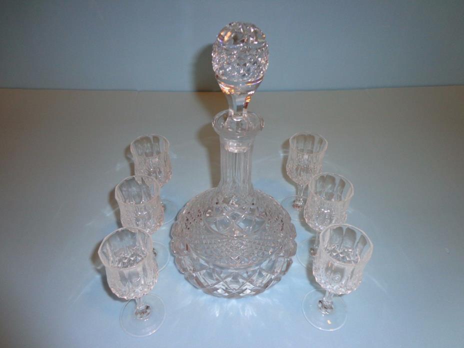Crystal Wine Decanter and Glasses