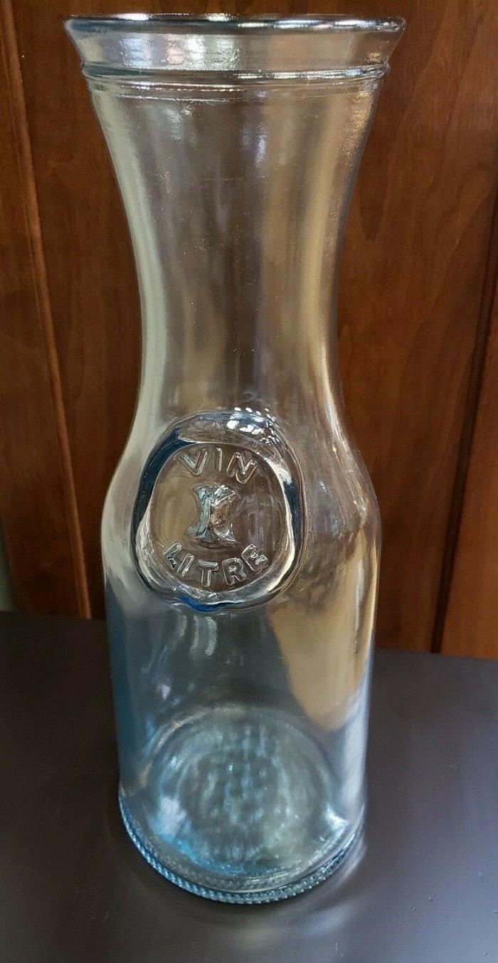 VINTAGE LIBBEY 97007 CLEAR GLASS WINE CARAFE EXTRA LARGE 1.5 GALLONS 18