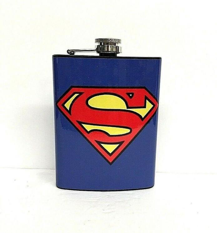 **NEW** Superman Logo Flask Stainless Steel 8oz DC Comics