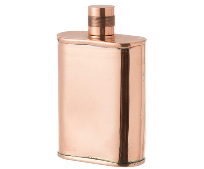 New JACOB BROMWELL 9oz VERMONTER FLASK 4x3 Screw Top Authentic 100% Pure Copper