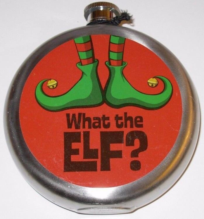 Wembley What the Elf? Holiday Stainless Steel10oz Flask NEW